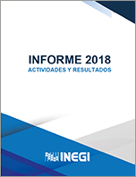 Imagen de la portada del Informe 2018 de Actividades  y Resultados del INEGI