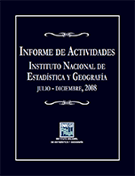 Imagen de la portada del Informe 2008 de Actividades y Resultados del INEGI