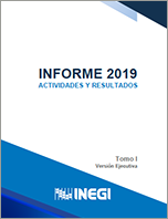 Imagen de la portada del Informe 2019 de Actividades y Resultados del INEGI Tomo 1