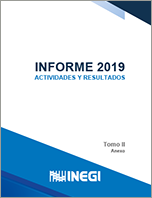 Imagen de la portada del Informe  2019 de Actividades y Resultados del INEGI  Tomo 2