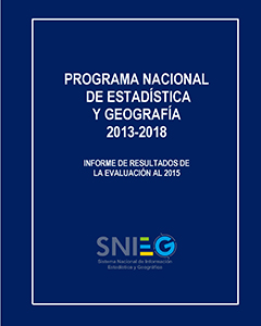 Imagen de la portada del Informe de Resultados y Evaluación al 2015, del Programa Nacional de Estadística y Geografía 2013-2018