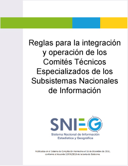 Imagen de la portada de las Reglas para la integración y operación de los Comités Técnicos Especializados de los Subsistemas Nacionales de Información
