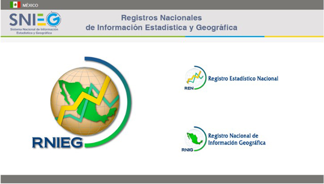 Imaen del Sitio donde se encuentran los instrumentos de captación de información para el Registro Estadístico Nacional (REN) y el Registro Nacional de Información Geográfica (RNIG)