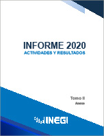 Imagen de la portada del Informe  2020 de Actividades y Resultados del INEGI  Tomo 2